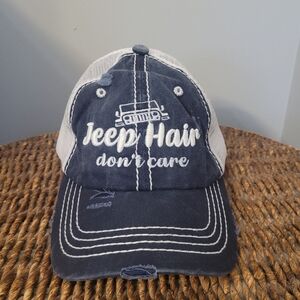 Blue and White Jeep Hair Cap